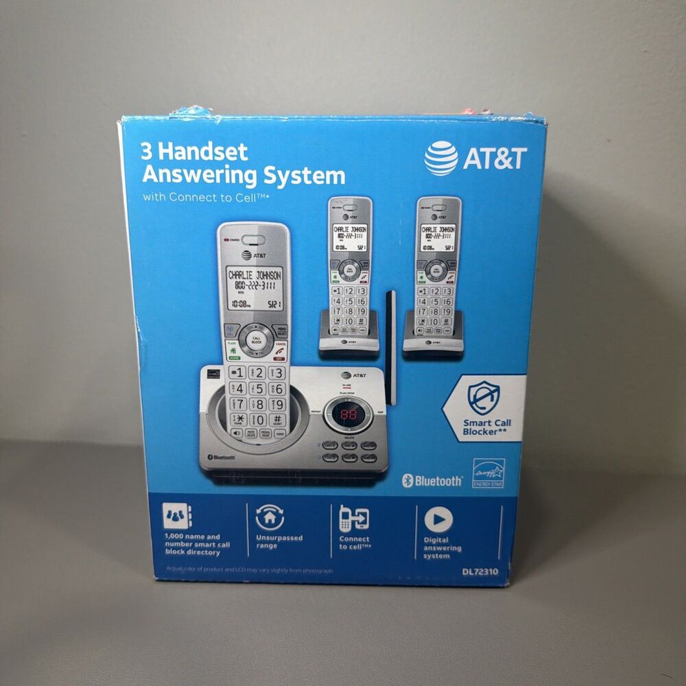 AT&T DL72310 Answering System w Bluetooth Connect to Cell Smart Call Block